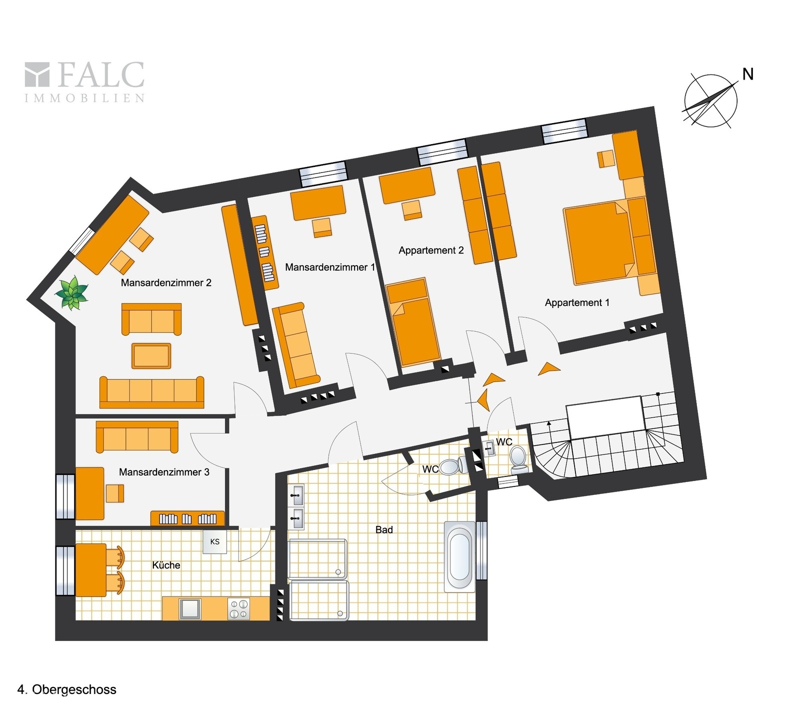 Grundriss 4.Obergeschoss (Dachgeschoss)